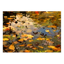 Floating Autumn Leaves Abstract ATC Business Cards