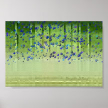 Floating blue bubbles print