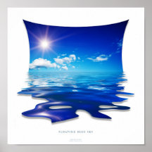 floating blue sky posters