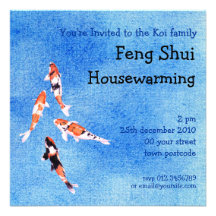 Floating Koi blue Invitation