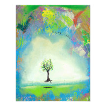 Floating tree colourful modern art In Motion Simpl Custom Invites