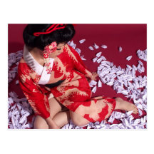 Floating World Girl Postcard