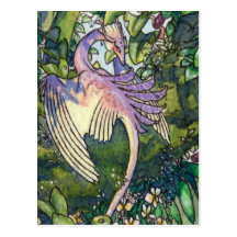 Flock of Orchid wyverns postcard 1