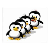 Flock of Penguins Post Card