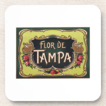 Flor de Tampa Cigar Label Drink Coaster