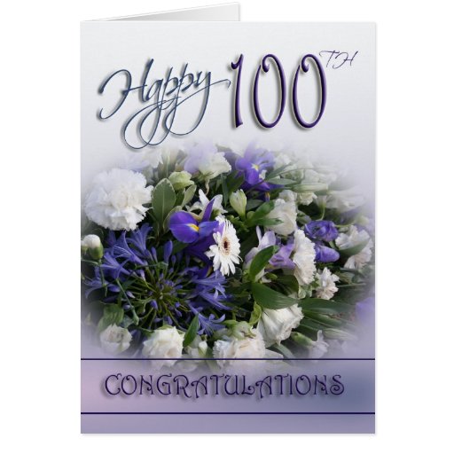 Floral 100th Birthday Congratulations Card