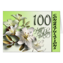 Floral 100th Birthday Congratulations Card