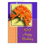 Floral 100th Birthday Congratulations Card