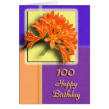 Floral 100th Birthday Congratulations Card