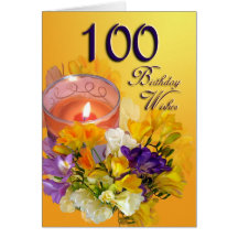 Floral 100th Birthday Wishes Birthday Card
