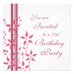 Floral 21st Birthday Party Invitations