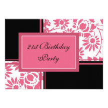 Floral 21st Birthday Party Invitations