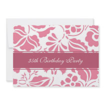 Floral 35th Birthday Party Invitations