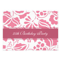 Floral 35th Birthday Party Invitations