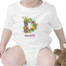 Floral Alphabet Name Baby Tee (Monogram D)