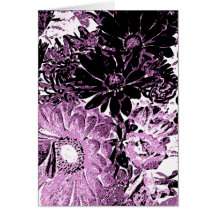 Floral Art Note Card Pink Floral