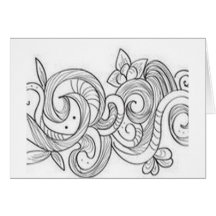 Floral border design cards