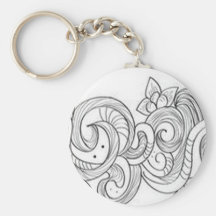Floral border design keychain