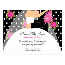 Floral Bride & Groom Save The Date Invitation Post Card