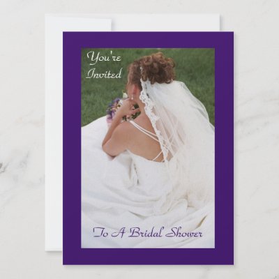 Floral Bride Purple Bridal Shower Invitation by theedgeweddings