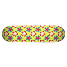 Floral colourful pattern custom skateboard