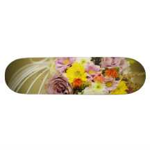 Floral decoration skateboard deck
