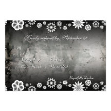 Floral & Distressed Metal Urban RSVP Cards Personalised Invitations