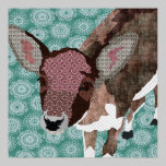Floral Fawn Art Poster posters