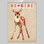 Floral Fawn Be Mine Card cards