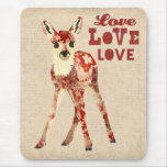 Floral Fawn Love  Mousepad