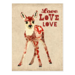 Floral Fawn Love Postcard