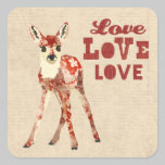 Floral Fawn Love Sticker stickers