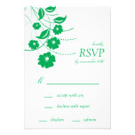 Floral Flourish RSVP Cards (Green / White) Personalized Invite