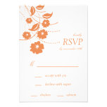 Floral Flourish RSVP Cards (Orange / White) Custom Invitation