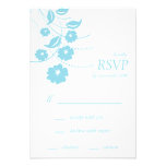 Floral Flourish RSVP Cards (Pale Blue / White) Custom Announcement
