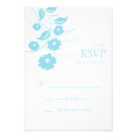 Floral Flourish RSVP Cards (Pale Blue / White) Personalised Invite