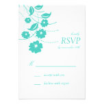 Floral Flourish RSVP Cards (Teal / White) Personalised Announcements