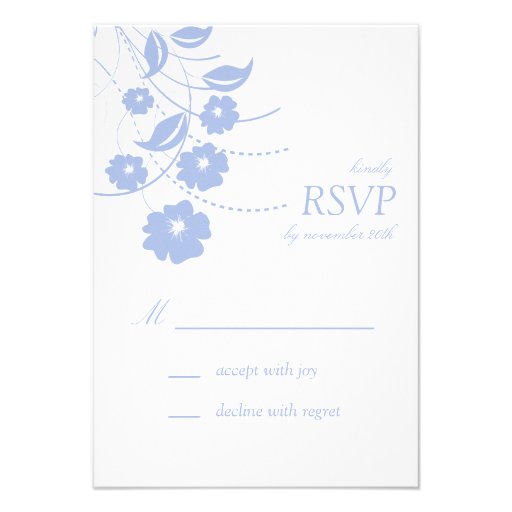 Floral Flourish RSVP Cards (Violet Purple / White) Custom Invitations