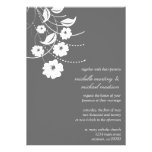 Floral Flourish Wedding Invitation (Dark Grey) invitations