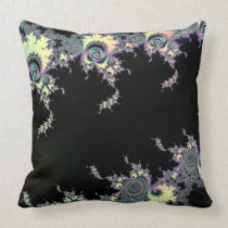 Floral Fractal Abstract in Black and Cream pillows