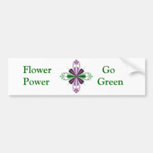 Floral Fractal Bumper Sticker