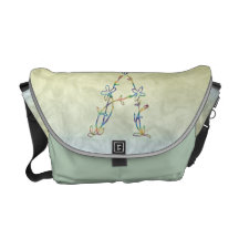 FLORAL MONOGRAM A MESSENGER BAGS