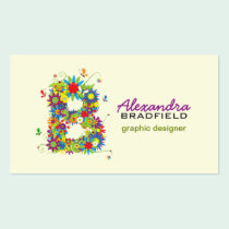 Floral Monogram "B" Initial Business Card business cards