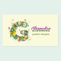 Floral Monogram "G" Initial Business Card business cards