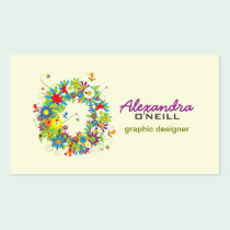 Floral Monogram "O" Initial Business Card business cards