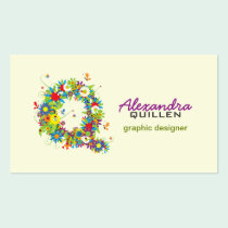 Floral Monogram "Q" Initial Business Card business cards