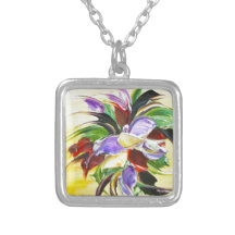 floral painting pendant
