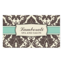 Floral Pattern Damask Elegant Modern Classy Retro Business Card Template