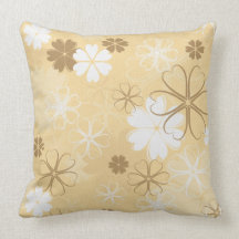 Floral Peach & Brown Pillow
