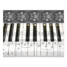 Floral Piano Keyboard Custom Invitations